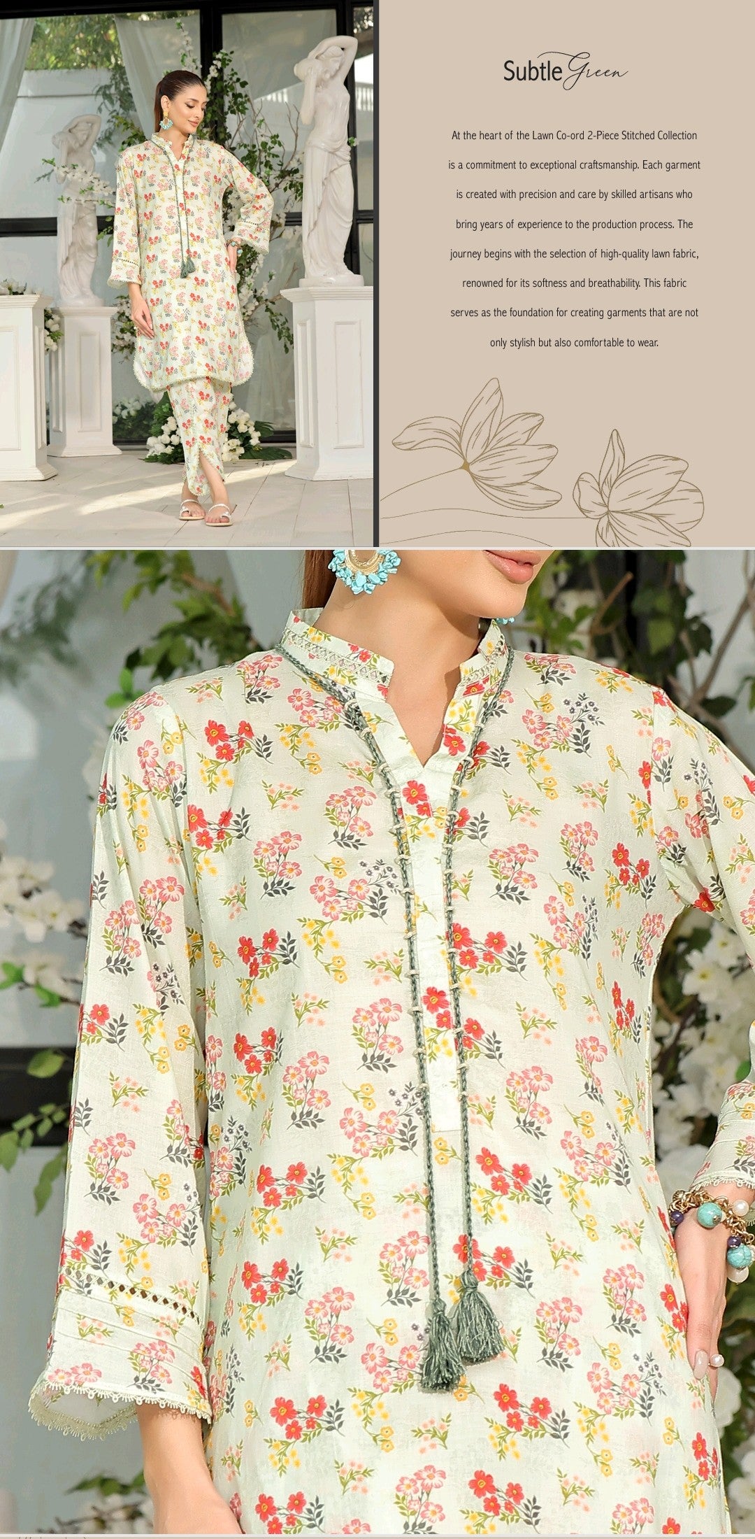 Guzel Zinnia Stiched 2 piece lawn suit